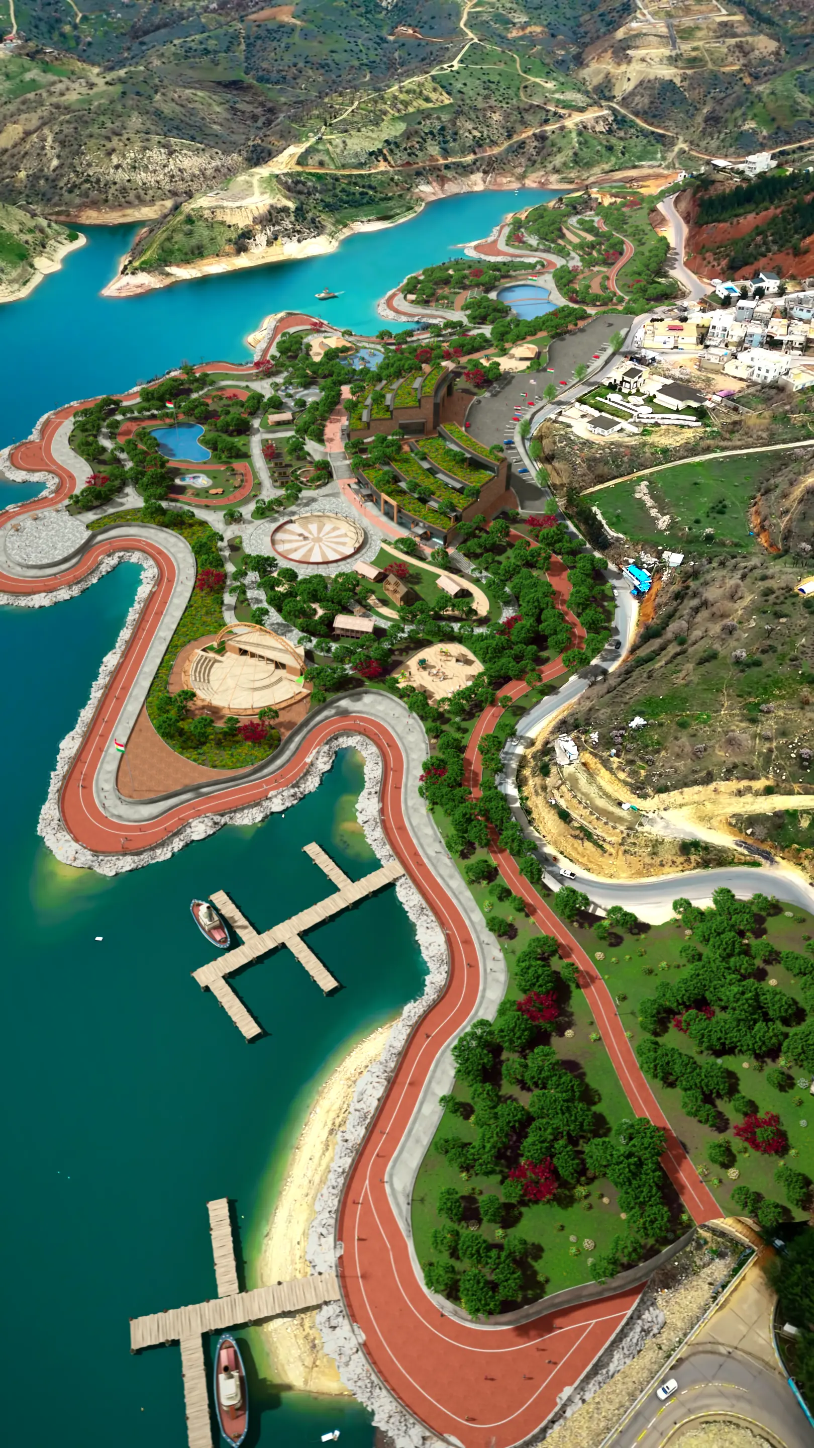 Duhok Waterfront Promenade masterplan view