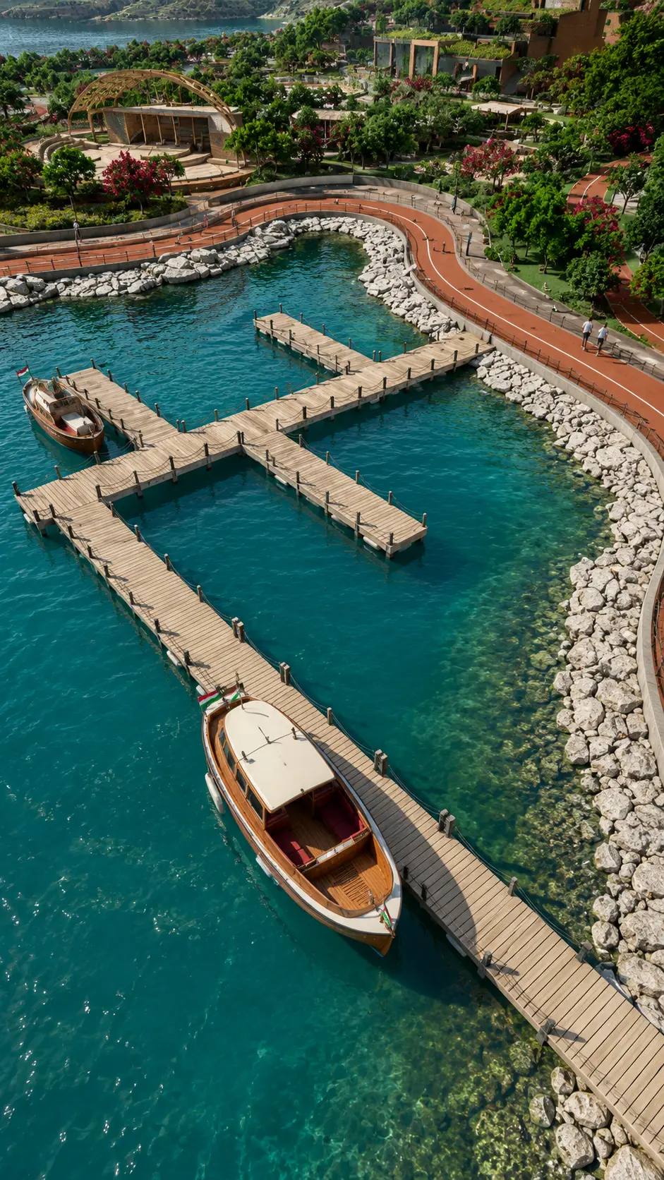 Duhok Waterfront Promenade night masterplan