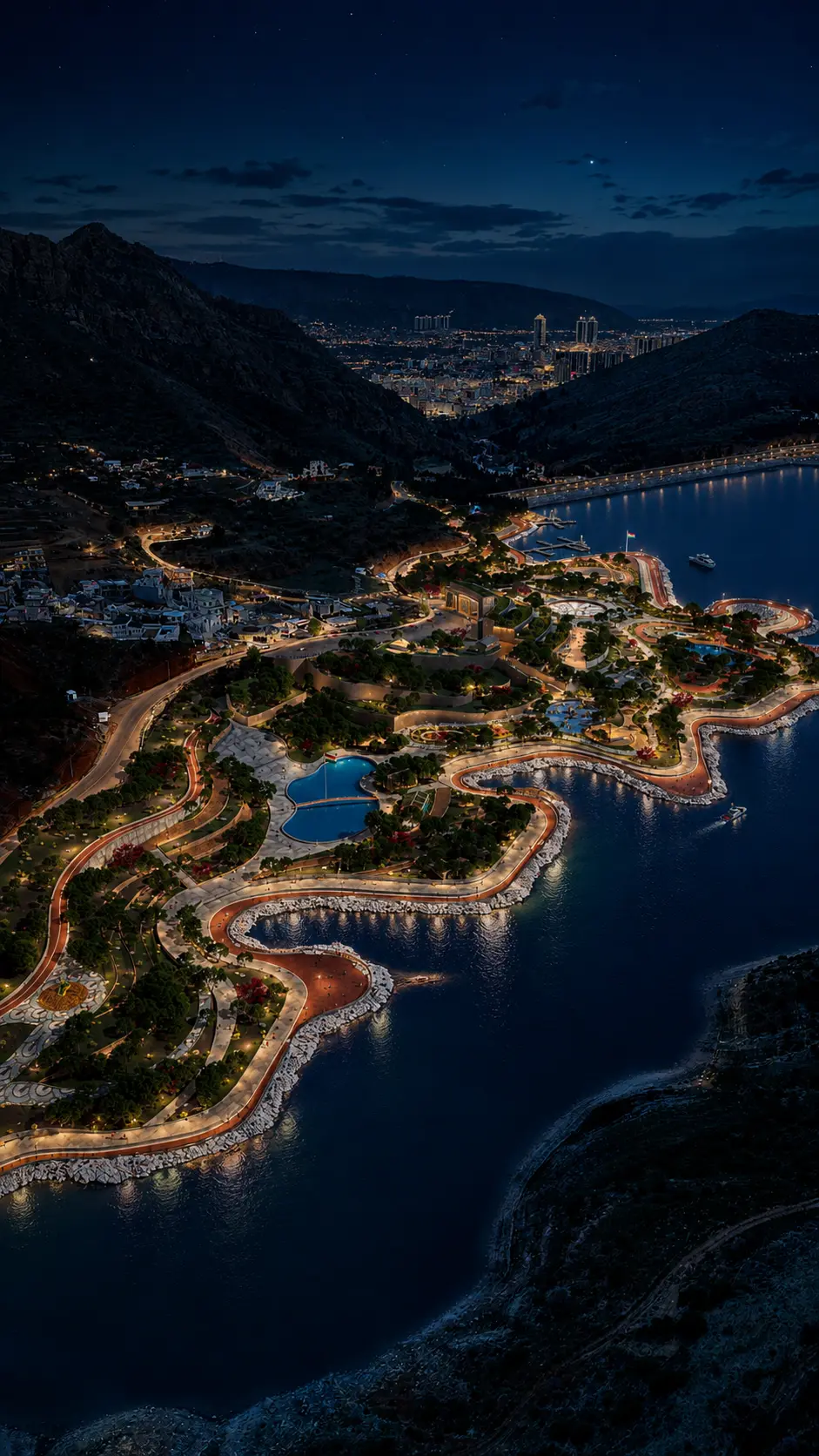Duhok Waterfront Promenade aerial context