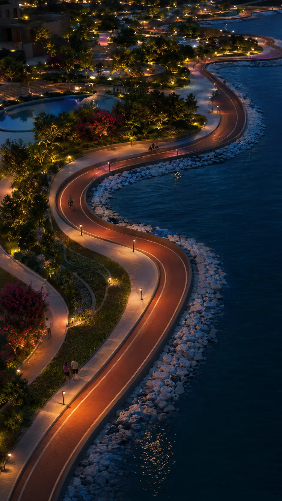 Duhok Waterfront Promenade complete promenade aerial