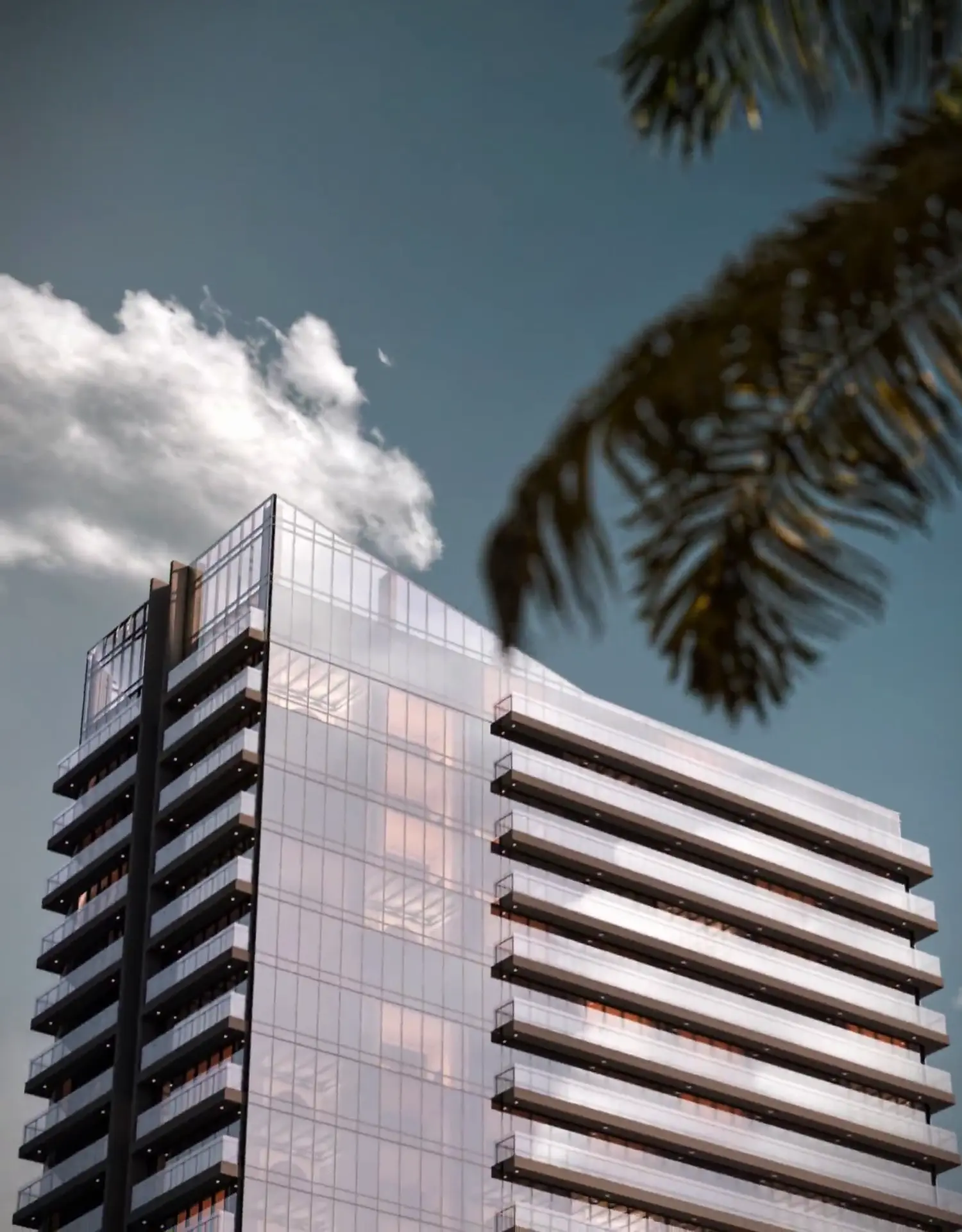 Office Tower drive-through perspective